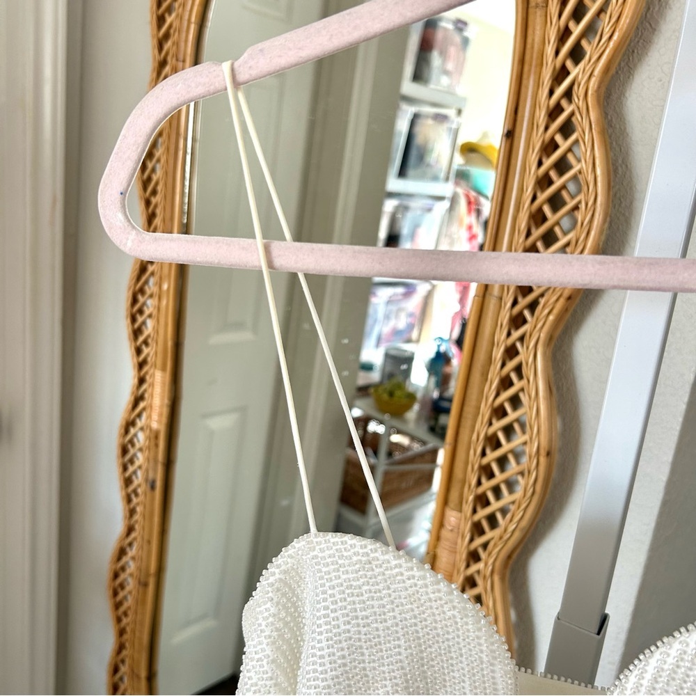 Zara / Oyster White Beaded Crop Top - Picture 7 of 10